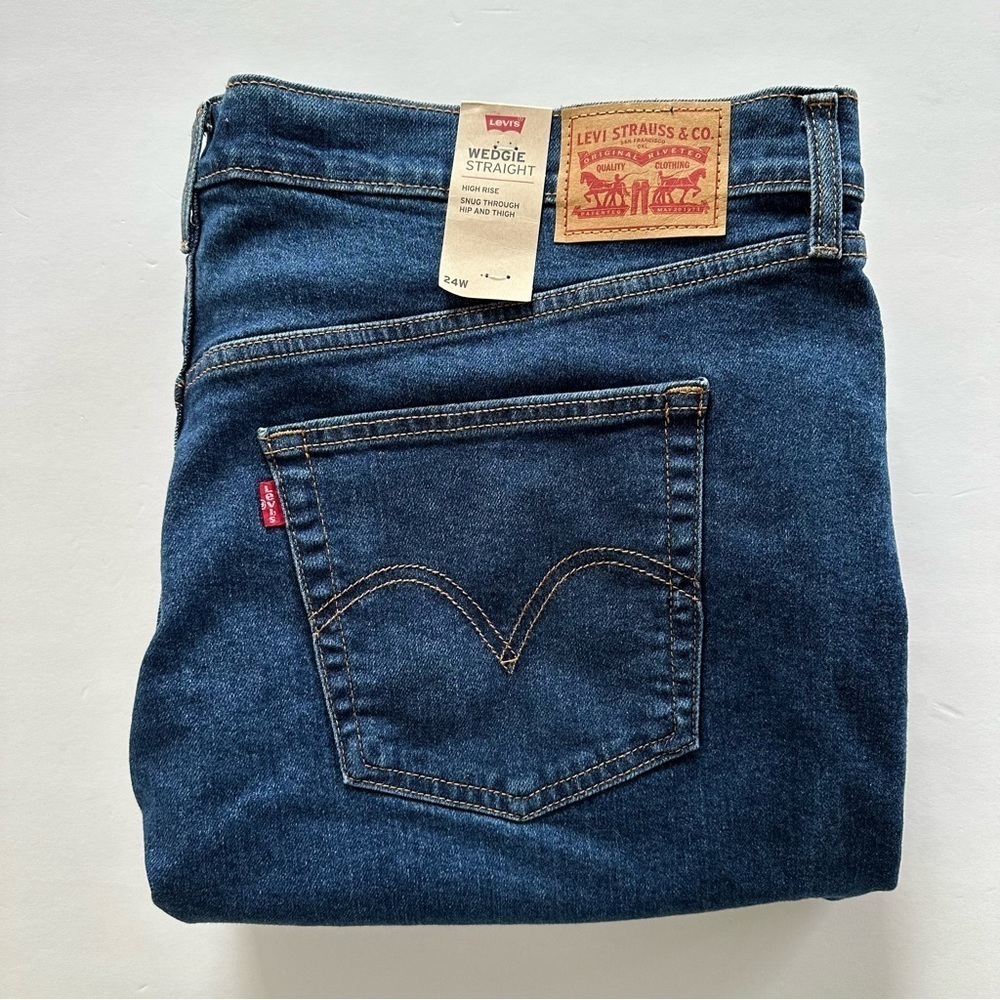 New Levi's Wedgie Straight Button Fly Size 24W Denim Jeans - Picture 14 of 14